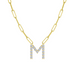Diamond Initial Pendant with Paperclip Chain - Armans Fine Jewellery