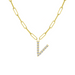 Diamond Initial Pendant with Paperclip Chain - Armans Fine Jewellery