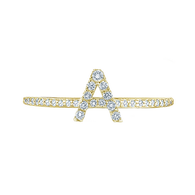 Diamond Initial Ring with Diamond Band - Armans Fine Jewellery