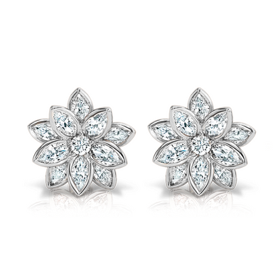 Diamond Lotus Flower Earrings - Armans Fine Jewellery