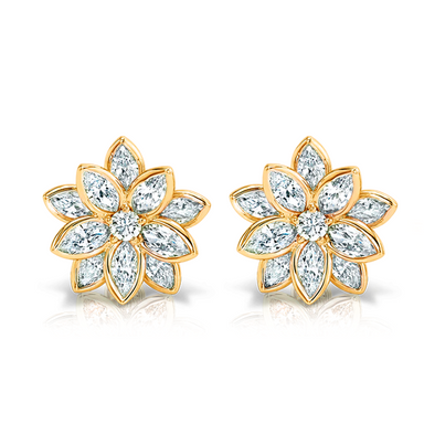 Diamond Lotus Flower Earrings - Armans Fine Jewellery