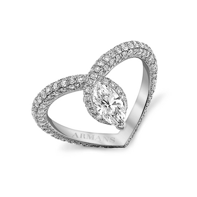 Diamond Marquise Heart Shaped Ring - Armans Fine Jewellery