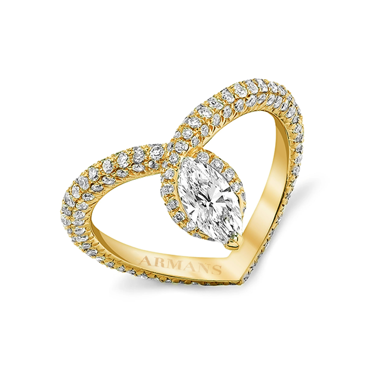 Diamond Marquise Heart Shaped Ring - Armans Fine Jewellery