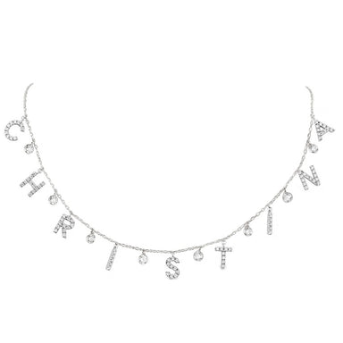 Diamond Name Necklace with Diamond Drops - Armans Fine Jewellery