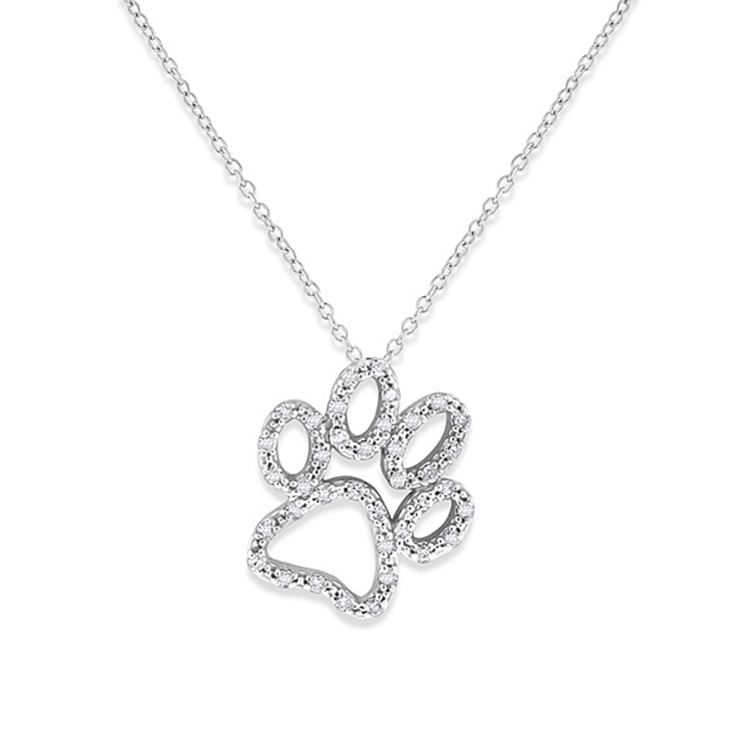 Diamond Paw Print Necklace