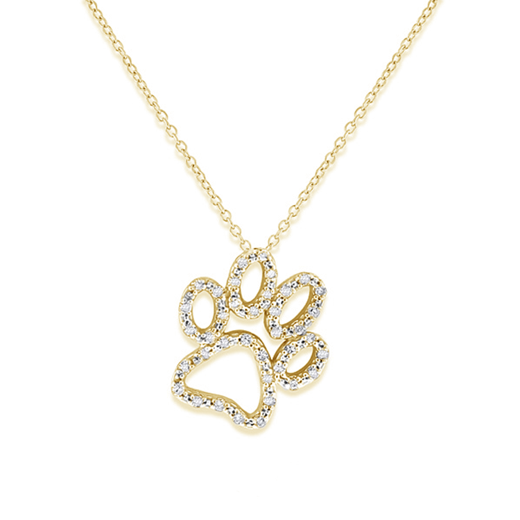 Diamond Paw Print Necklace Armans Fine Jewellery Australia