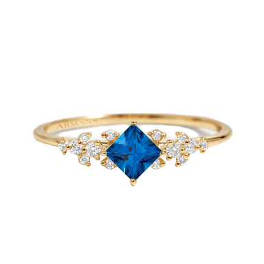 Diamond Petal Blue Sapphire Ring - Armans Fine Jewellery