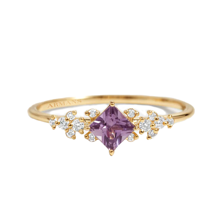 Lab Grown Diamond Petal Purple Sapphire Ring | Armans Fine Jewellery