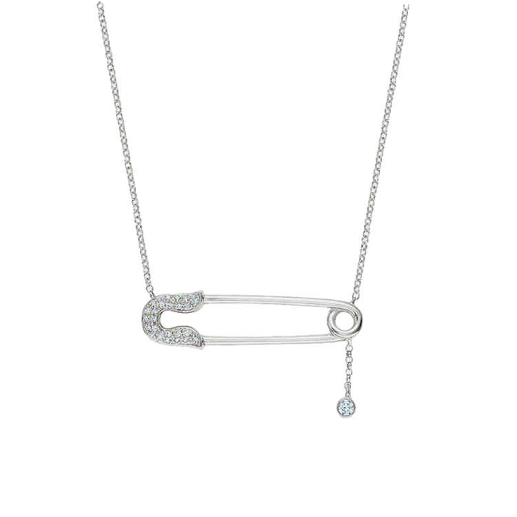 Diamond Safety Pin Pendant - Armans Fine Jewellery