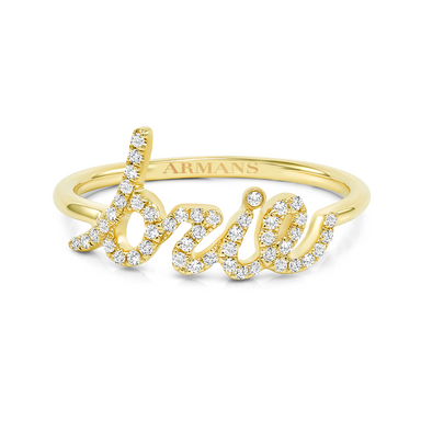 Diamond Script Name Ring - Armans Fine Jewellery