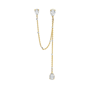 Diamond Trio Chain Drop Earrings - Armans Fine Jewellery