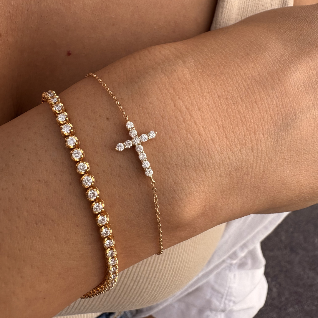 Diamond Cross Bracelet