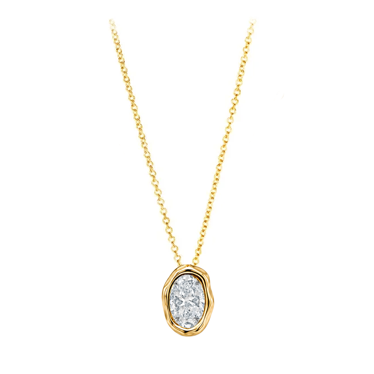 Gold Edge Lab Birthstone Necklace