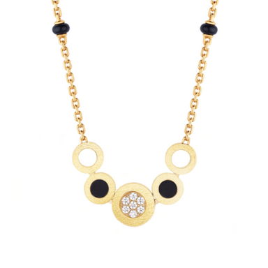 Diamond and Black Onyx Mangalsutra Necklace - Armans Fine Jewellery