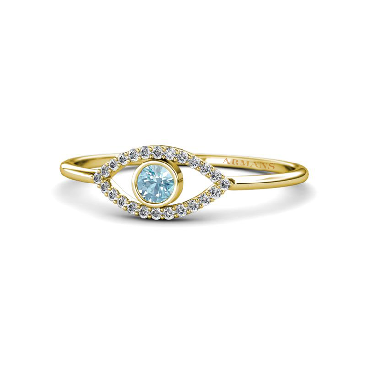 Diamond and Coloured Gemstone Evil Eye Ring - Armans Fine Jewellery