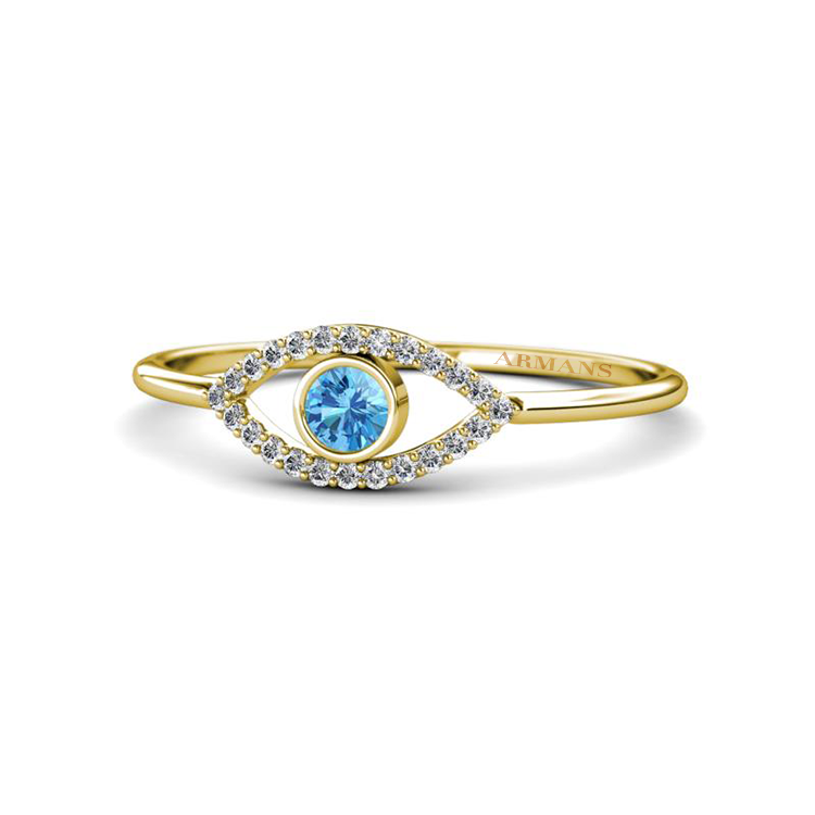 Diamond and Coloured Gemstone Evil Eye Ring - Armans Fine Jewellery