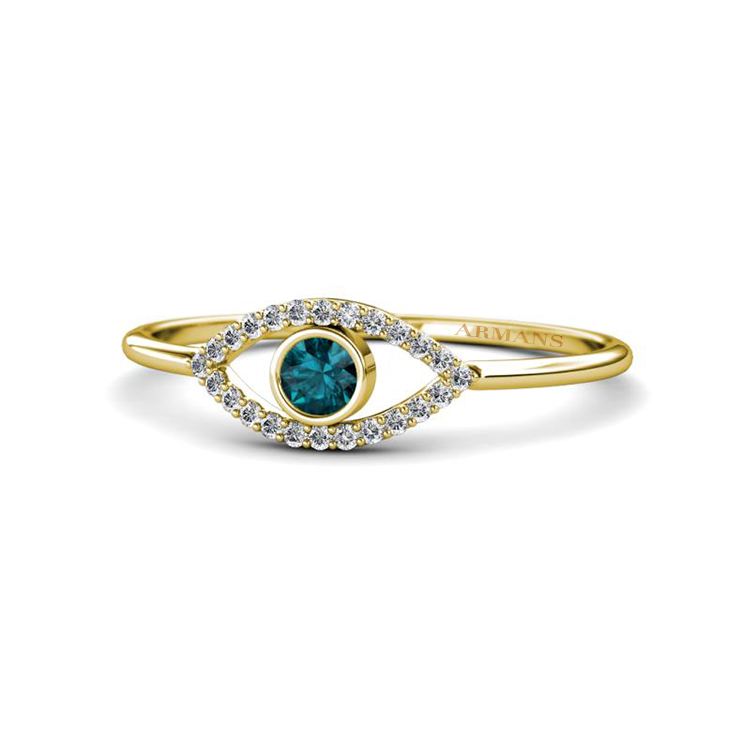 Diamond and Coloured Gemstone Evil Eye Ring - Armans Fine Jewellery