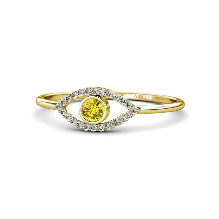Diamond and Coloured Gemstone Evil Eye Ring - Armans Fine Jewellery
