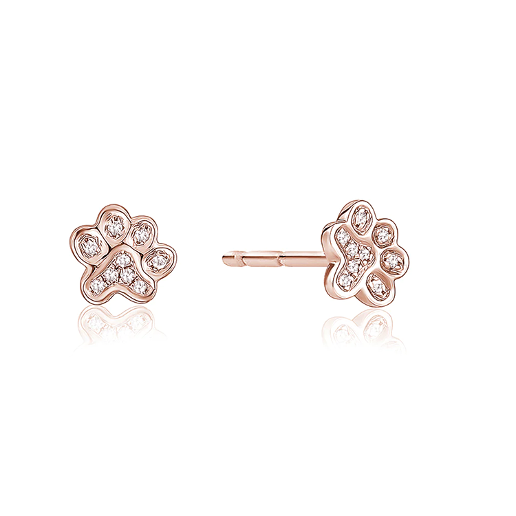 Diamond Paw Print Stud - Armans Fine Jewellery
