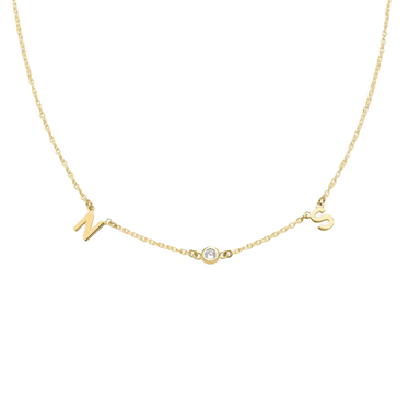 Double Initial Gemstone Necklace - Armans Fine Jewellery