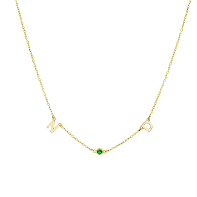 Double Initial Gemstone Necklace - Armans Fine Jewellery