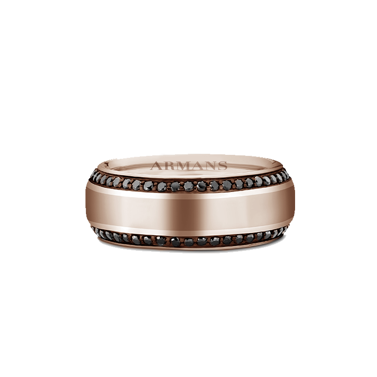 Double Row Black Diamond Edge Band - Armans Fine Jewellery