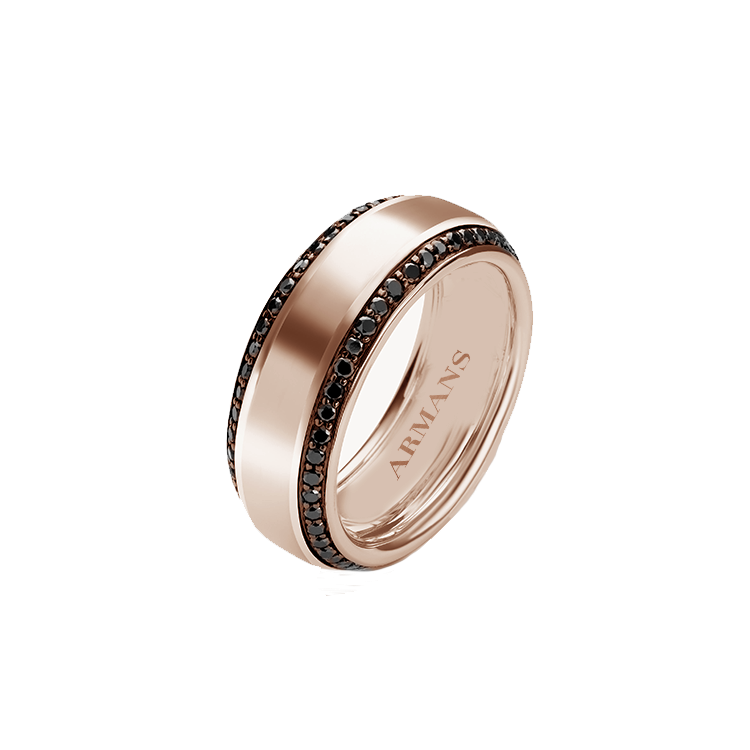 Double Row Black Diamond Edge Band - Armans Fine Jewellery