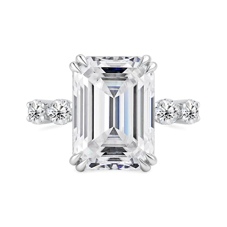 Clara Emerald Round Diamond Engagement Ring - Armans Fine Jewellery