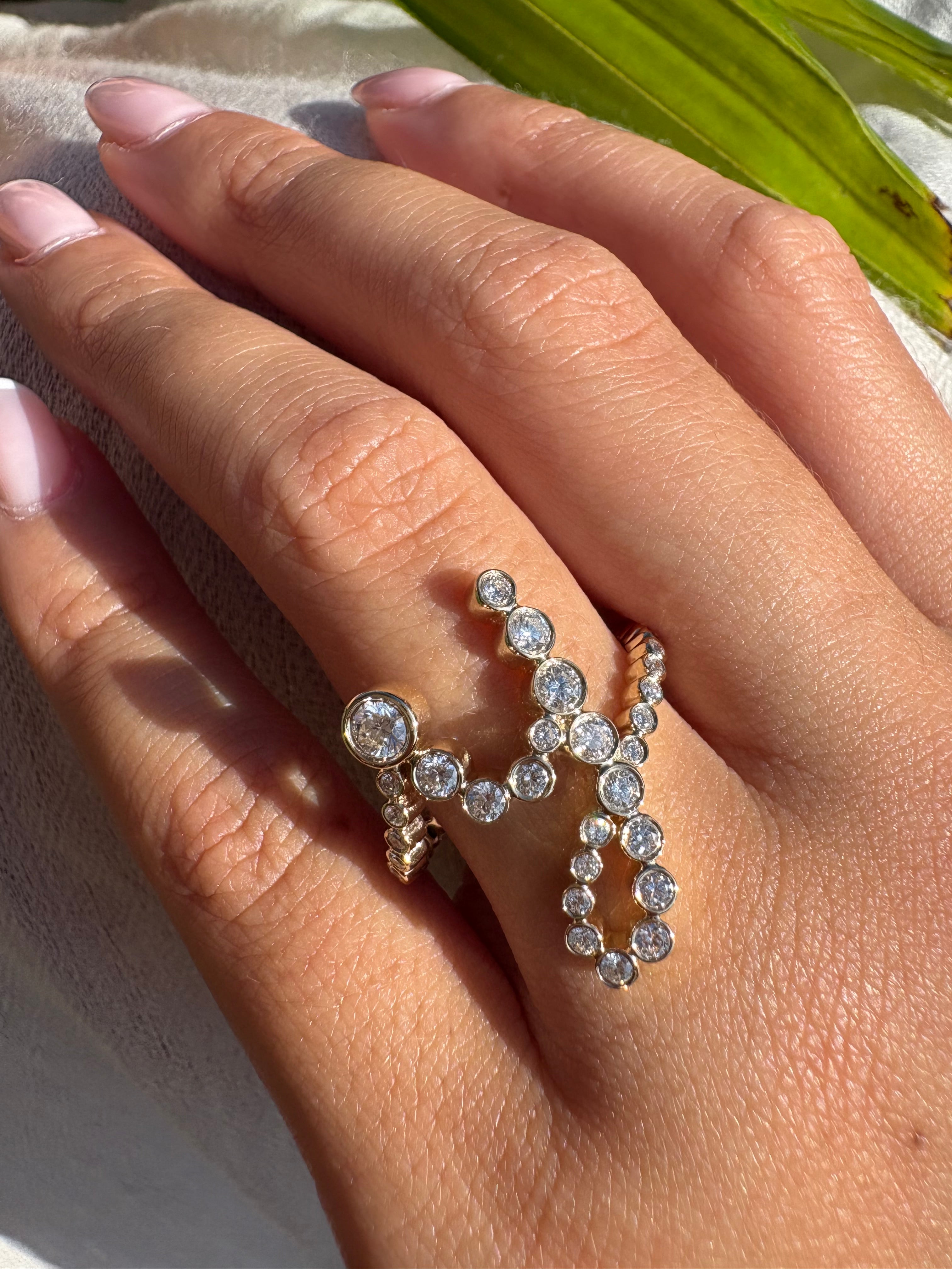 Bubble Lab Grown Diamond Initial Ring - Armans Fine Jewellery