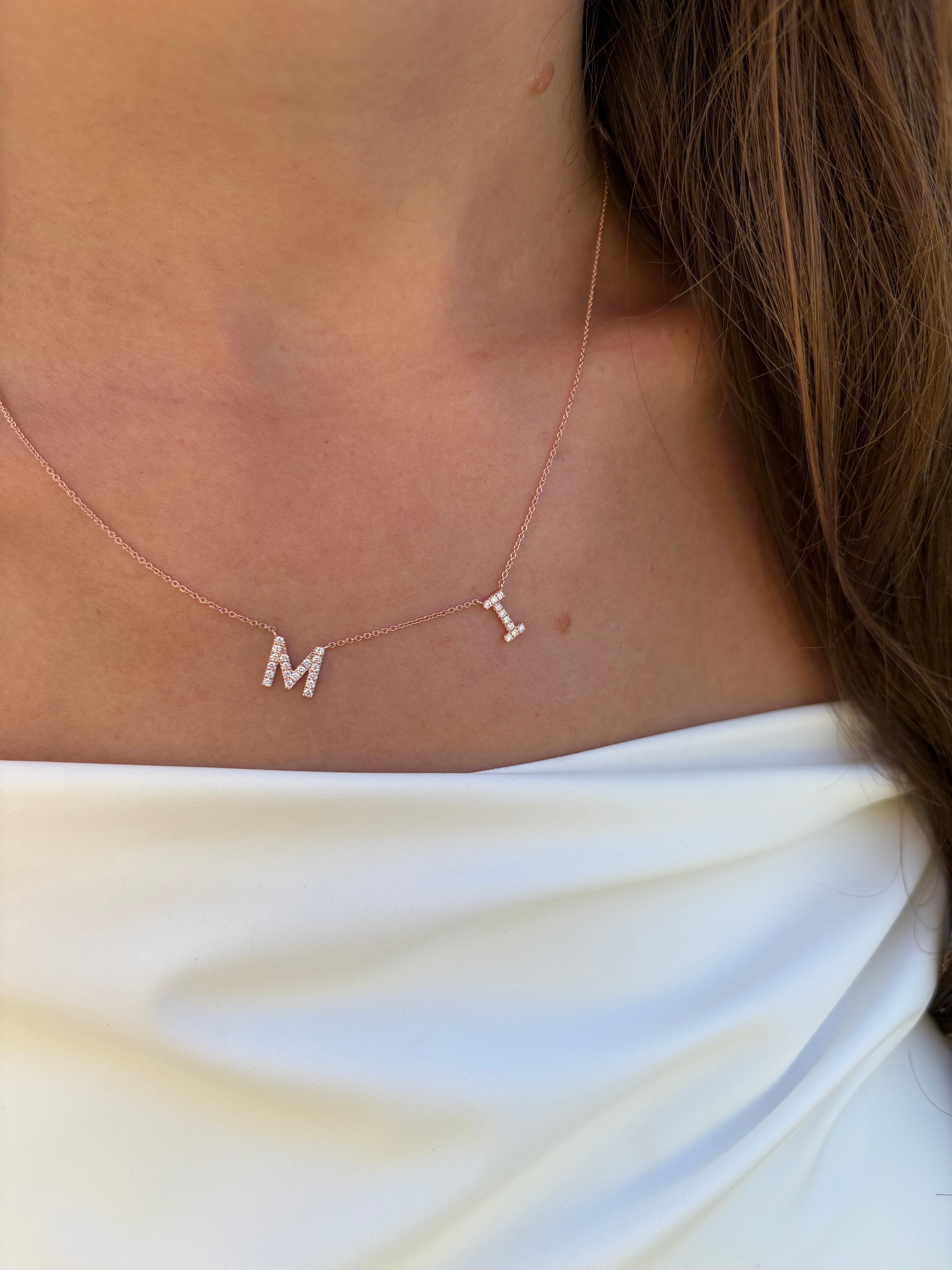 Petite Multi Diamond Initial Necklace - Armans Fine Jewellery