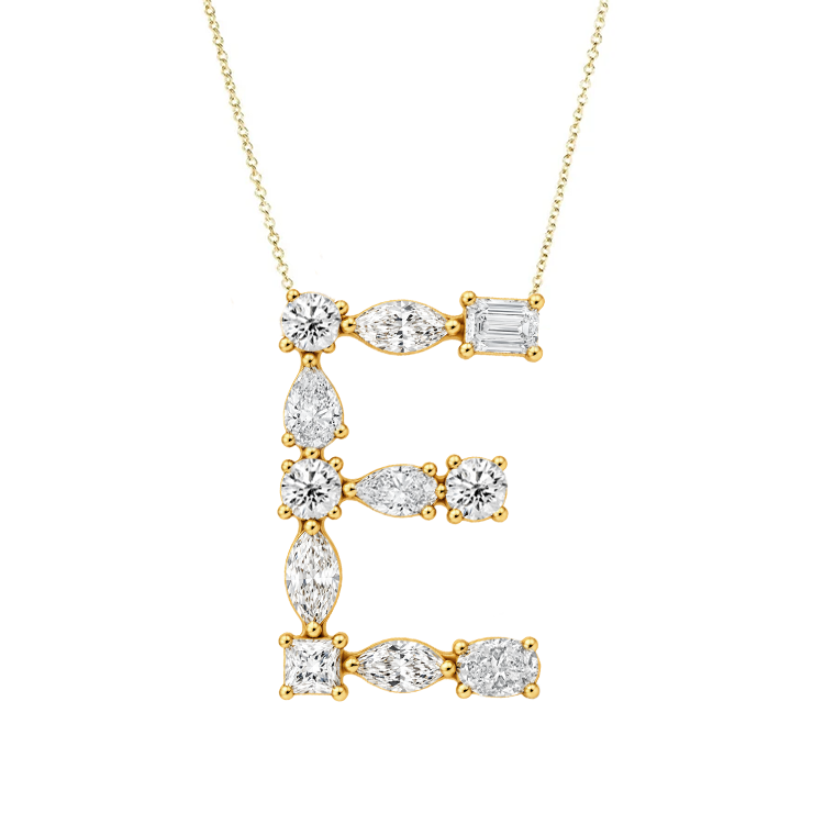 Multi Diamond Initial Necklace