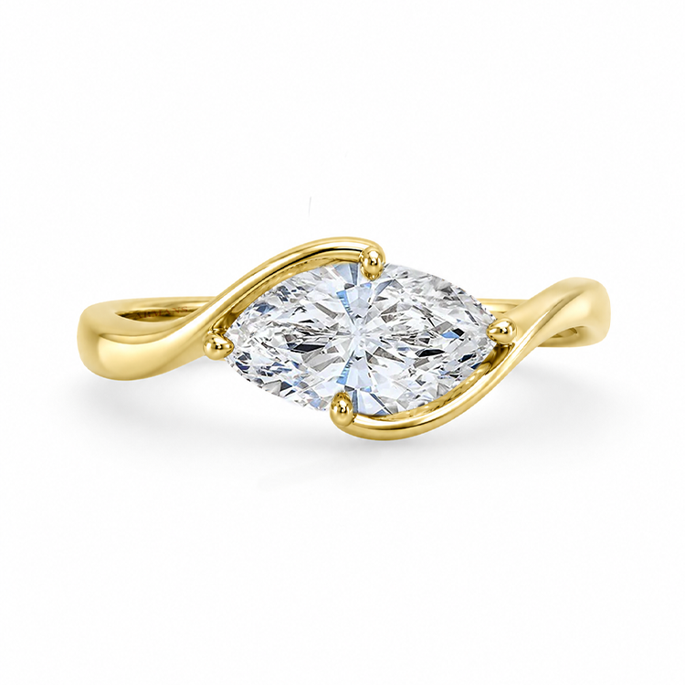 East West Marquise Twist Engagement Ring