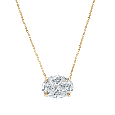 Oval Solitaire East West Diamond Pendant - Armans Fine Jewellery