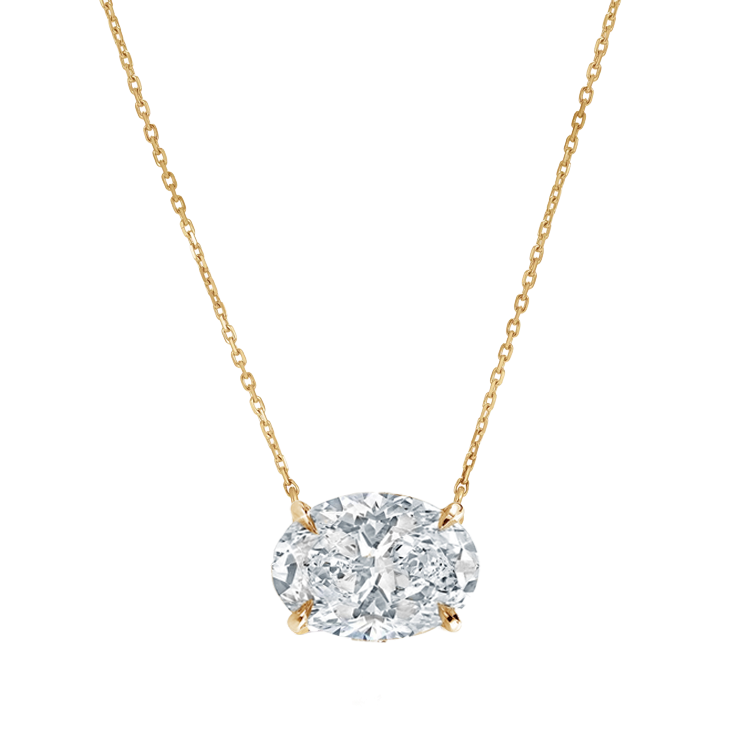 Oval Solitaire East West Diamond Pendant - Armans Fine Jewellery