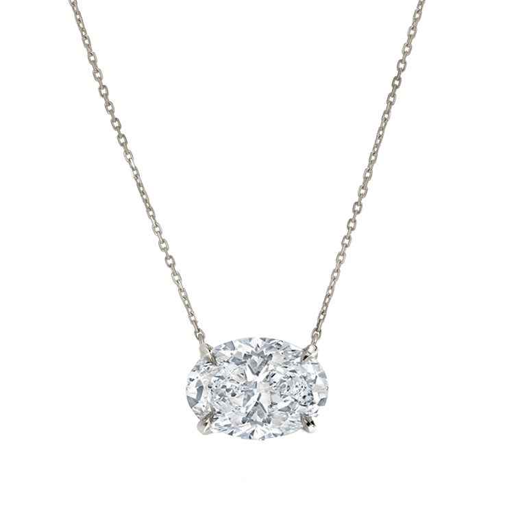 Oval Solitaire East West Diamond Pendant - Armans Fine Jewellery