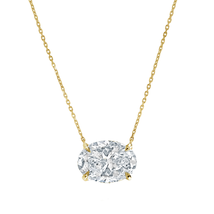 Oval Solitaire East West Diamond Pendant - Armans Fine Jewellery