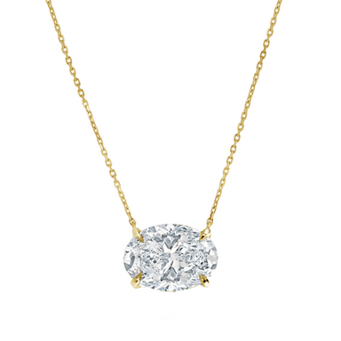 Oval Solitaire East West Lab Grown Diamond Pendant - Armans Fine Jewellery