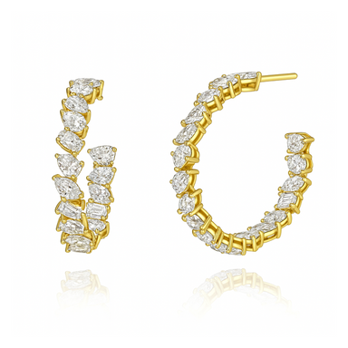 Eliana Mixed Lab Grown Diamond Hoop Earrings - Armans Fine Jewellery