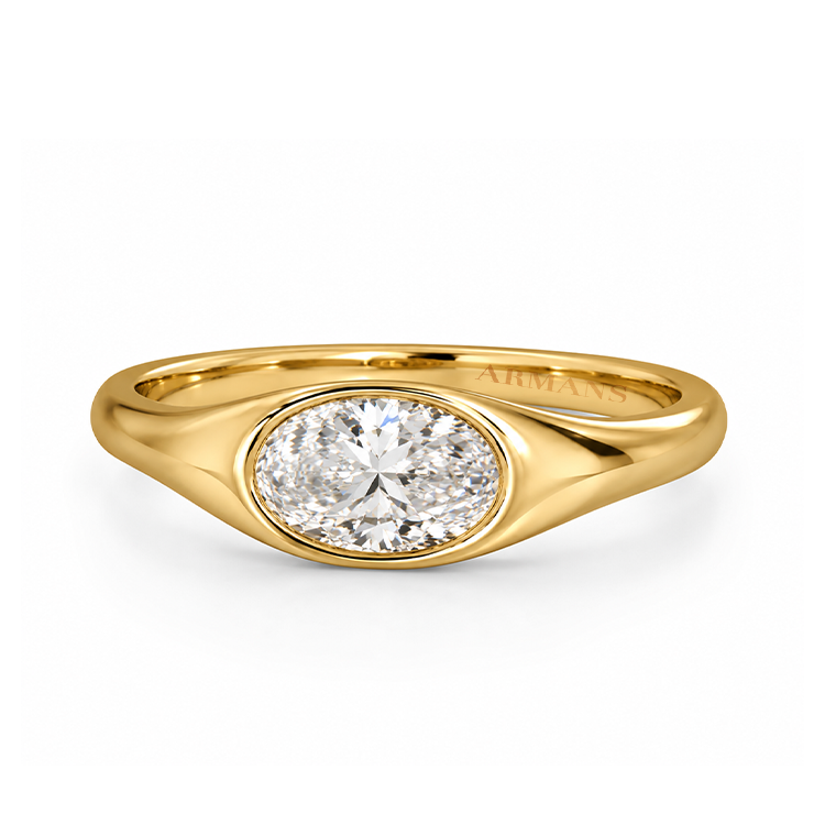 Eliana Oval Sculpted Bezel Engagement Ring