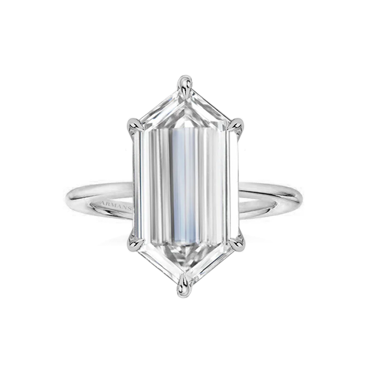 Elongated Hexagon Engagement Ring - Armans Fine Jewellery