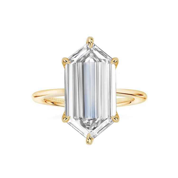 Elongated Hexagon Engagement Ring - Armans Fine Jewellery