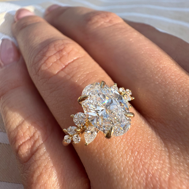 Oval Elora Lab Grown Diamond Cluster Engagement Ring - Armans Fine Jewellery