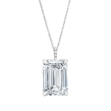 Emerald Diamond Drop Pendant - Armans Fine Jewellery