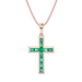 Emerald Green Cross Necklace - Armans Fine Jewellery
