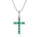 Emerald Green Cross Necklace - Armans Fine Jewellery