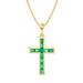 Emerald Green Cross Necklace - Armans Fine Jewellery