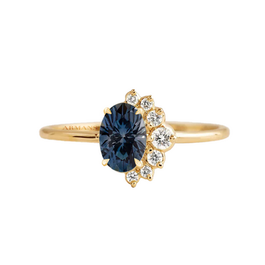 Enchanted Petal Teal Sapphire Lab Grown Engagement Ring - Armans Fine Jewellery