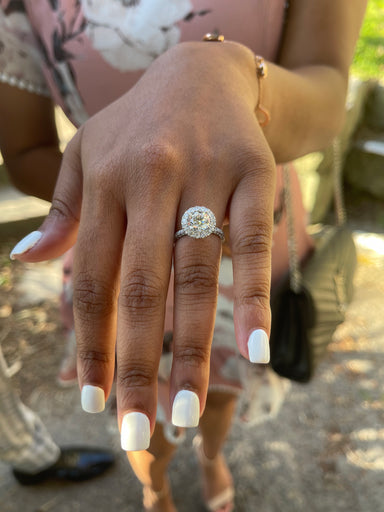 Snowball Halo Lab Grown Engagement Ring - Armans Fine Jewellery