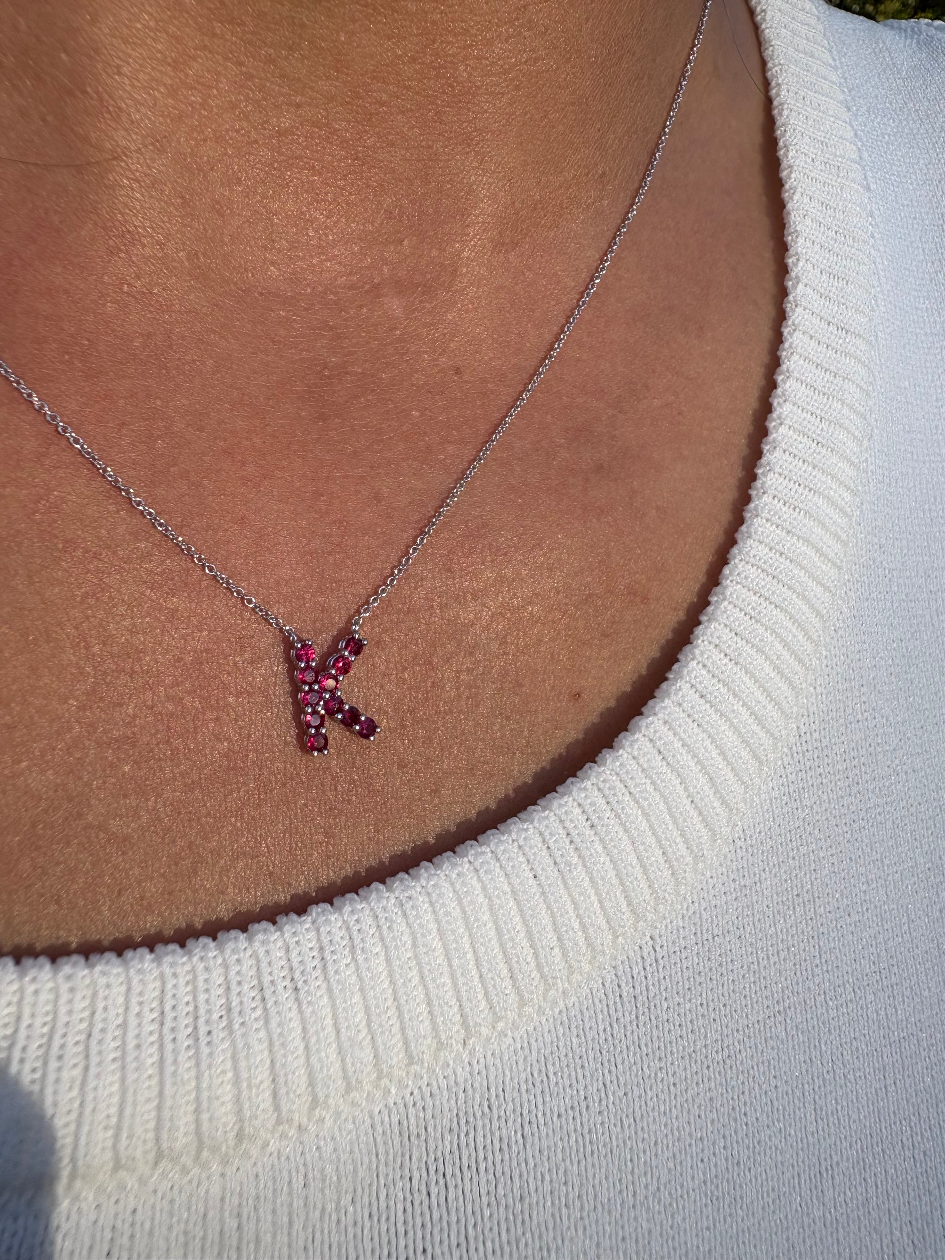 Ruby Initial Pendant - Armans Fine Jewellery