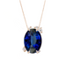 Fire Fly Oval Lab Grown Blue Sapphire Necklace - Armans Fine Jewellery